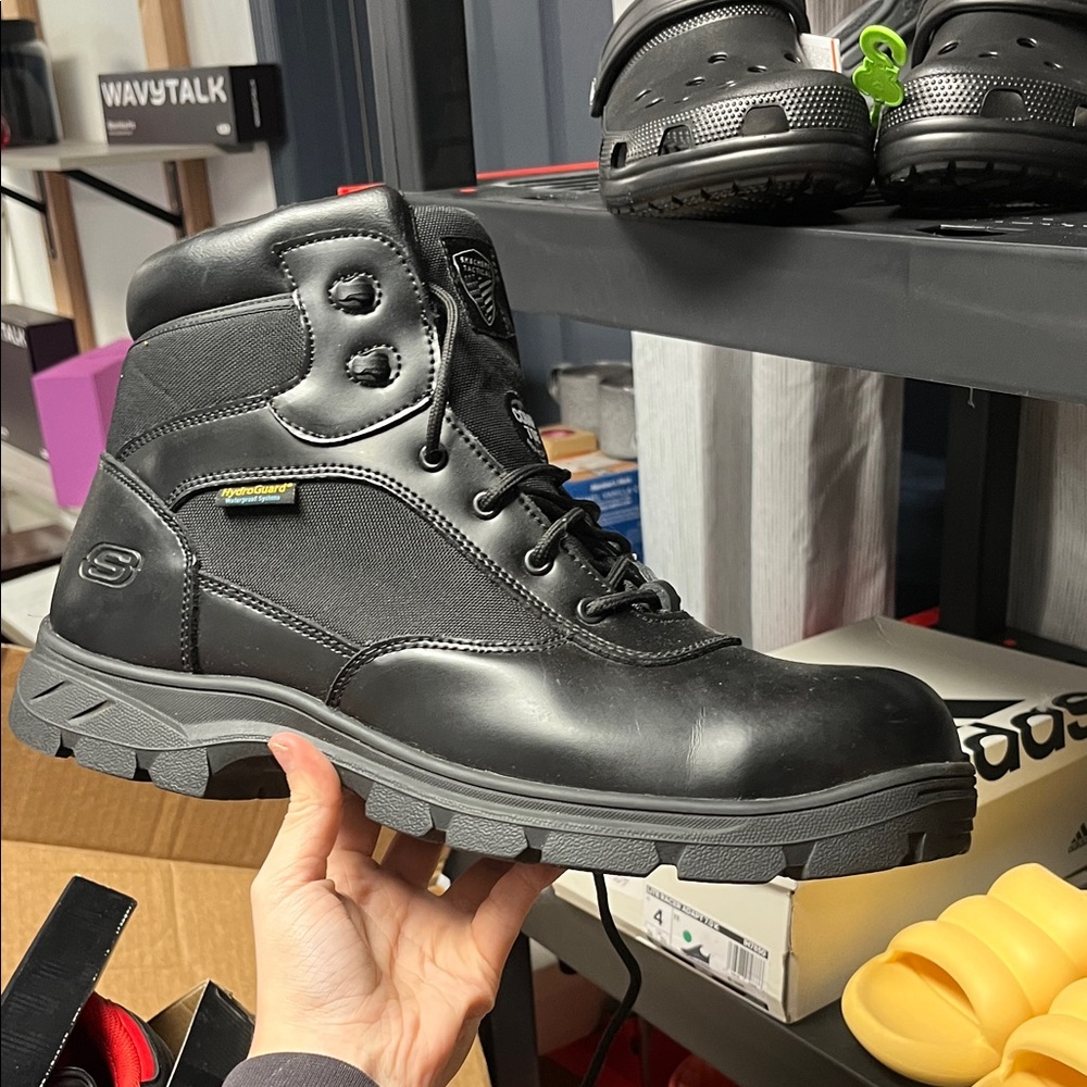 Skechers Men's Black Leather Boots